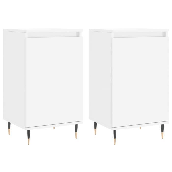 VidaXL Buffets 2 pcs blanc 40x35x70 cm bois d’ingénierie 831037