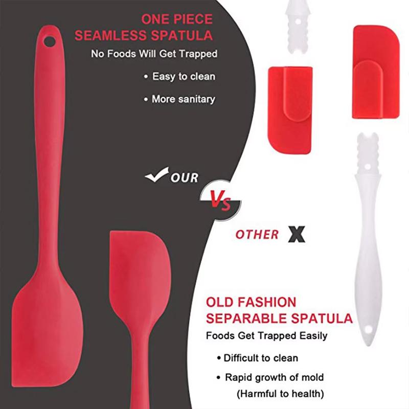 Non-Stick Silicone Cream Spatula Set Pastry Scraper Spoon Butter Spreader Jar Blender Heat-Resistant Spatulas For Kitchen Baking