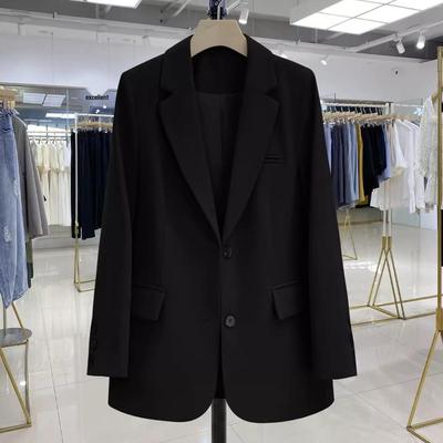 Damen High-End Schwarzer Anzugsakko - Britische Street Fashion, Frühling/Herbst 2025 Kollektion, Figurschmeichelndes & Vielseitiges Design