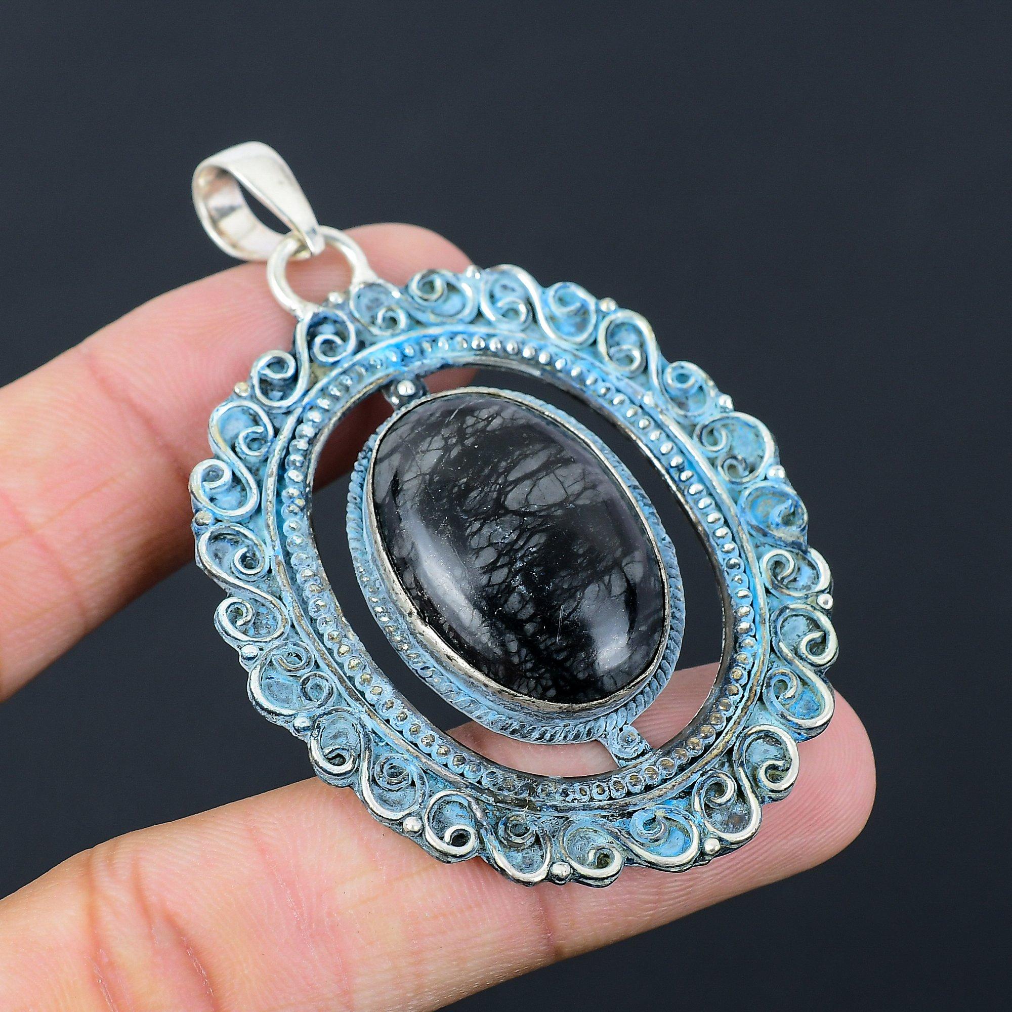 

Розпродаж до Дня дочки Овальний камінь пікассо-яшма Срібло 925 проби Кулон на день народження сестри