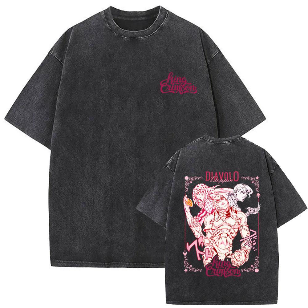 

Washed Vintage Anime Jojos Bizarre Adventure Jolyne Cujoh Stone Free T Shirt Men Women Oversized Ocollar Tshirt Streetwear S