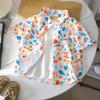 Boys' Beach Vacation Style Shirt - Summer Children's Stylish Loose Short-Sleeved Shirt