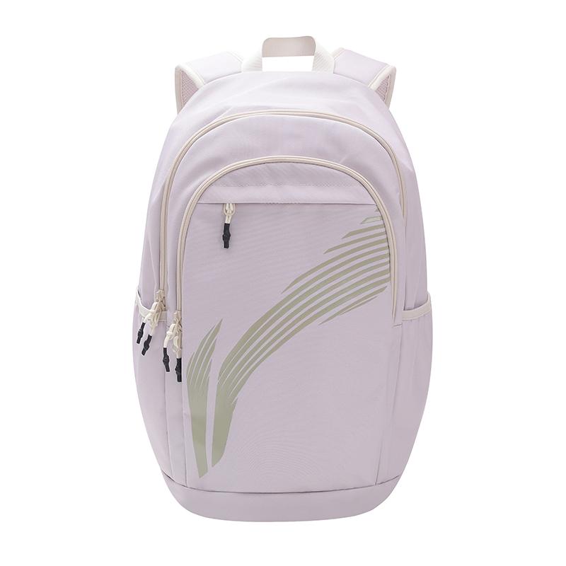 Li Ning Polyester Backpack Medium Unisex Oat Gray YBSU245-4 48*34*19.5cm
