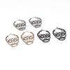 1pair Retro Black Hollow Out Carved  Skull Stud Earrings, Holiday Couple Gift
