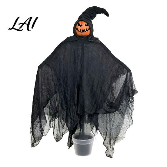 Halloween Witch Decor for Home Ground Stake Black Robe And Pointed Hat Spooky Outdoor Decorations Figures Weather Resistant Yard Props Party Garden
