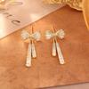 1 Pair Women Earrings Sparkling Rhinestones Bowknot Shape Drop Earrings Fine Craftsmanship Stud Earrings Jewelry Set