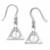 Harry Potter Sterling Silver Deathly Hallows Drop Earrings with Crystals