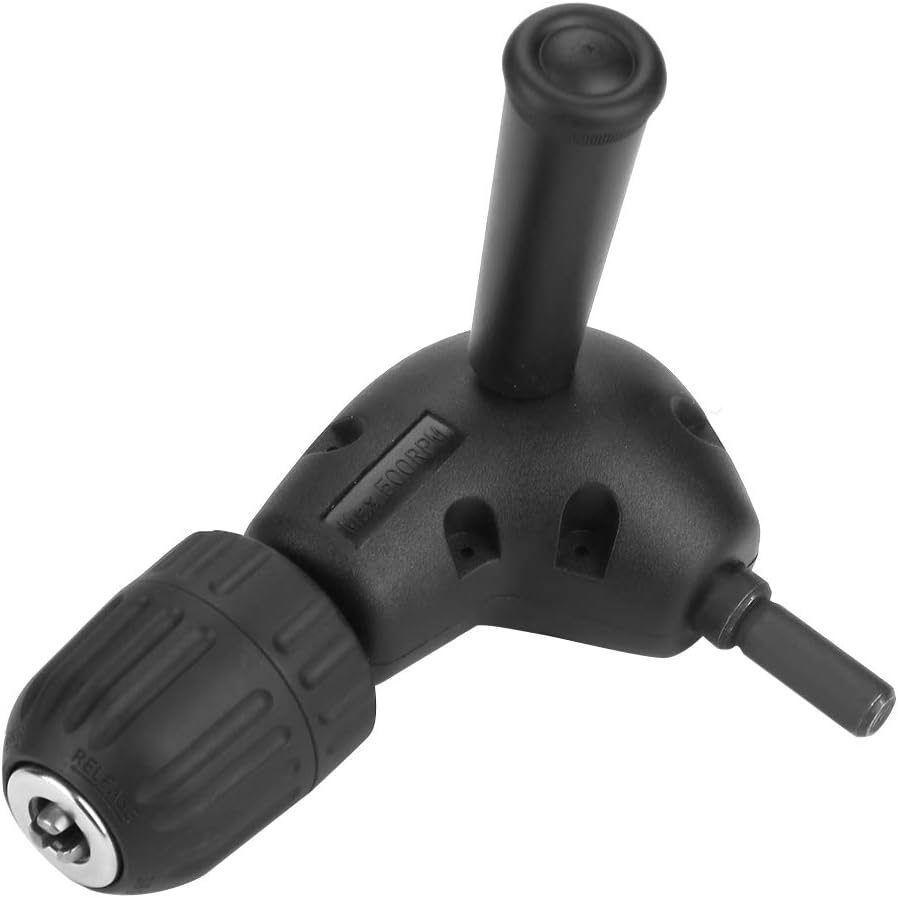 3/8" Flexible Angle Extension Bit Kit Right Angle 90 Degrees Electric Drill Attachment 9.5mm Round Shank Keyless Chuck