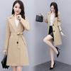 Women's Mid-Length British Style Trench Coat - Elegant Korean Loose Fit Overcoat for Spring and Autumn 2022.