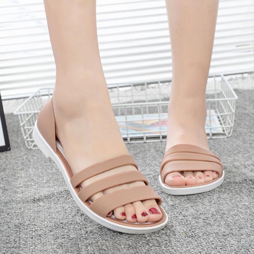Women's Flat Beach Sandals Slip On Summer,Summer Vacation Women's Casual Flat Slides Perfect Beach & Pool Footwear Summer Travel