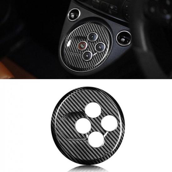 Carbon Fiber Automatic Gear Shift Button Frame Sticker For Abarth 595 695 12-23