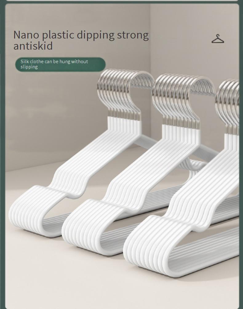 10 Stück Kleiderbügel aus getauchtem Kunststoff, verdickter Kleiderbügel, nahtlose Unterstützung für Erwachsene, Kleiderbügel für Kinder, rutschfest, für den Hausgebrauch