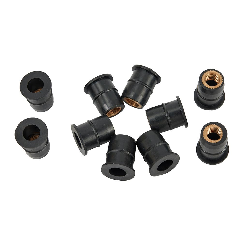 10PCS Universal Rubber Well Nuts M6 Neoprene Nuts Damper Panel Fixing 6mm Windshield Windscreen Screws Bolts Nuts