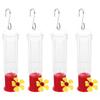 4 Piece Ant And Bee Proof Mini Hummingbird Feeding Hummingbird Feeders For Outdoors Transparent Station With Stainless Hooks