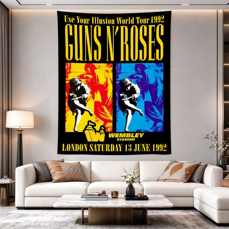 Guns N Roses Use Your Illusion 1992 Wembley Split Art Poster