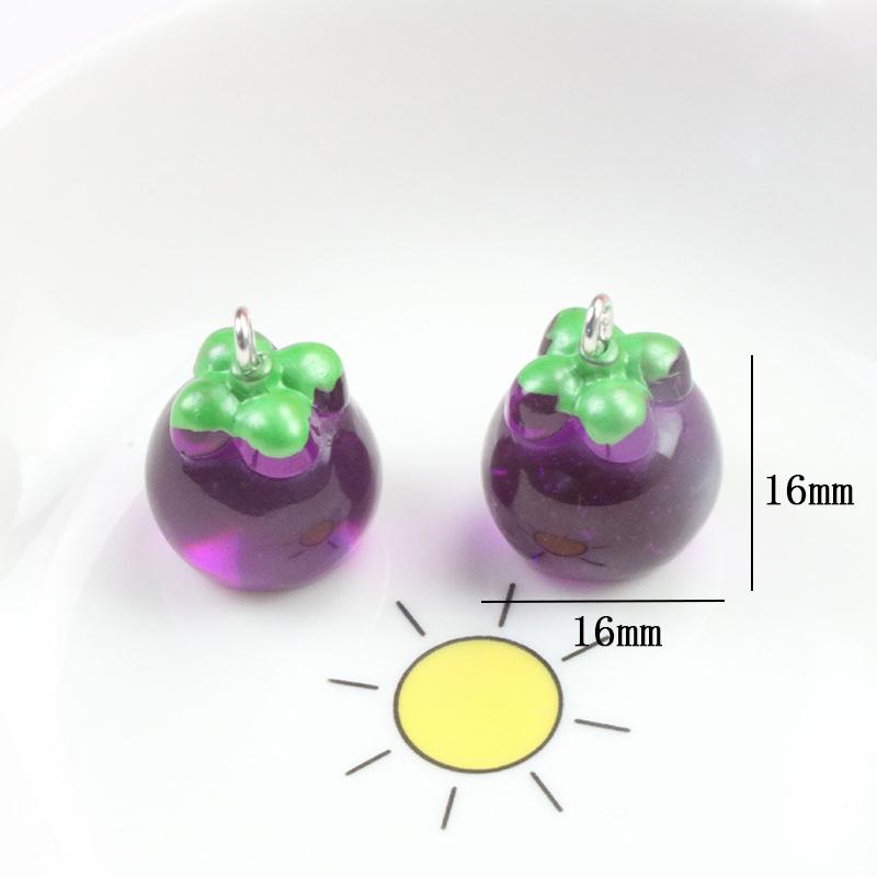 8 ks 3D ovocné hroznové přívěsky pryskyřičné růžové broskvové přívěsky na šperky náušnice klíčenku náhrdelník DIY potřeby pro výrobu šperků