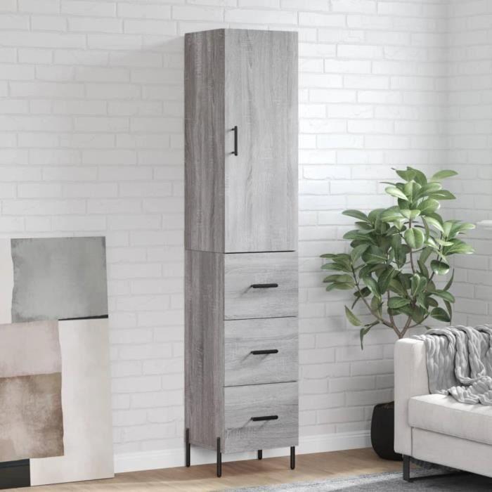 VidaXL Highboard Sonoma Grey 34.5x34x180 Cm Engineered Wood 3198863