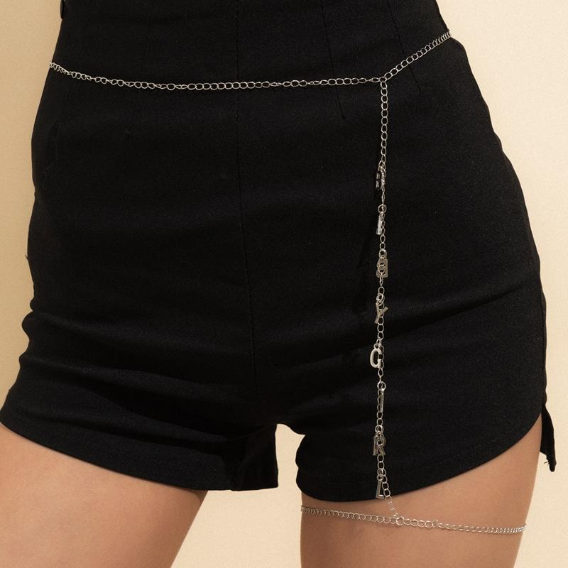Dangle Letter Waist Thigh Chain Body Chain Harness Rock Leg Garter Belt Fashion Beach Club Rave Party Body Supplies