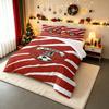 Red White Football Club Crest Bedding set (1 duvet cover, 2 pillowcases, duvet not included), FC Hurth Soccer Emblem Art Print