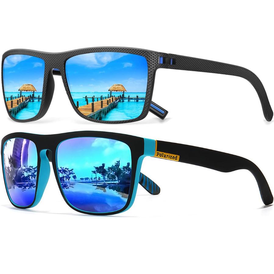 2Pack New Polarized Sunglasses Men Women Trendy Retro Sun glasses Outdoor Sports Fishing Hiking Driving UV400