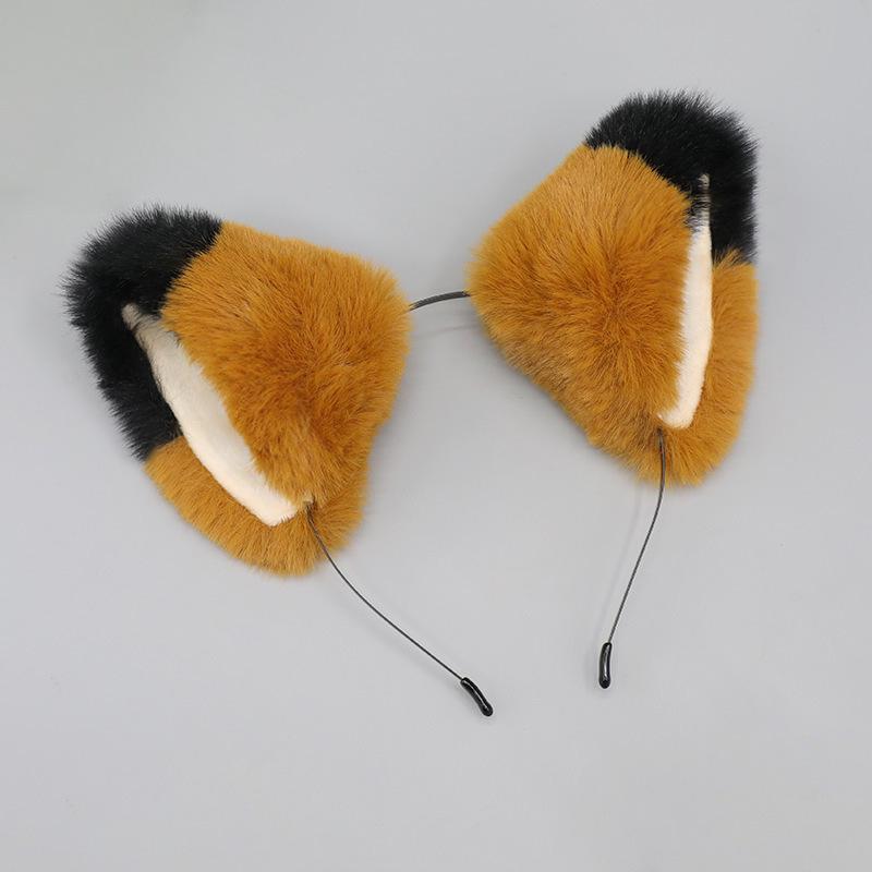 Diadema Lolita con Orecchie di Gatto e Volpe in Peluche - Fascia Cosplay Fatta a Mano