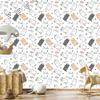 Wallpaper Cats white, light gray, gray and cream 50x1000