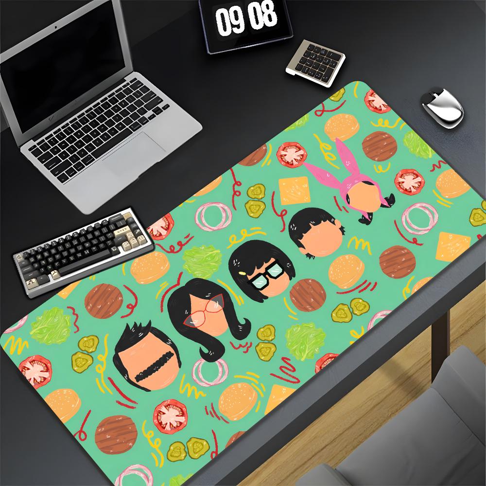 Tappetino per Mouse Cartoon B-Bobs Burgers XXL Gamer Gaming PC Computer Otaku Bordo Bloccato Fai da Te Foto Personalizzata Laptop Notebook Tappetino da Scrivania