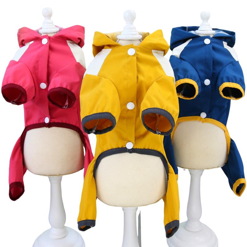 Hooded Dog Raincoats Jackets Pet Raincoat Dogs Clothes Overalls Jumpsuit Outdoor Waterproof Rain Coat For Dogs Puppy Clothing