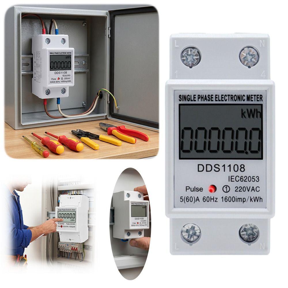 Multi-Function Single Phase Electric Energy Meter LCD Display LCD Energy Meter  Din Rail Mounting