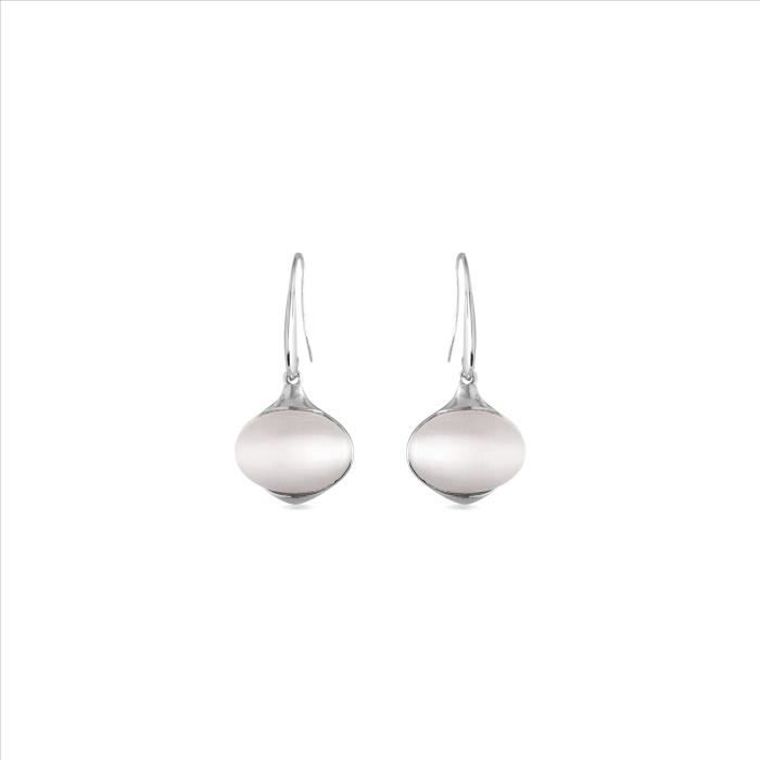 Boucles D'oreilles Luxenter Jelani Cat's Eye Rhodié