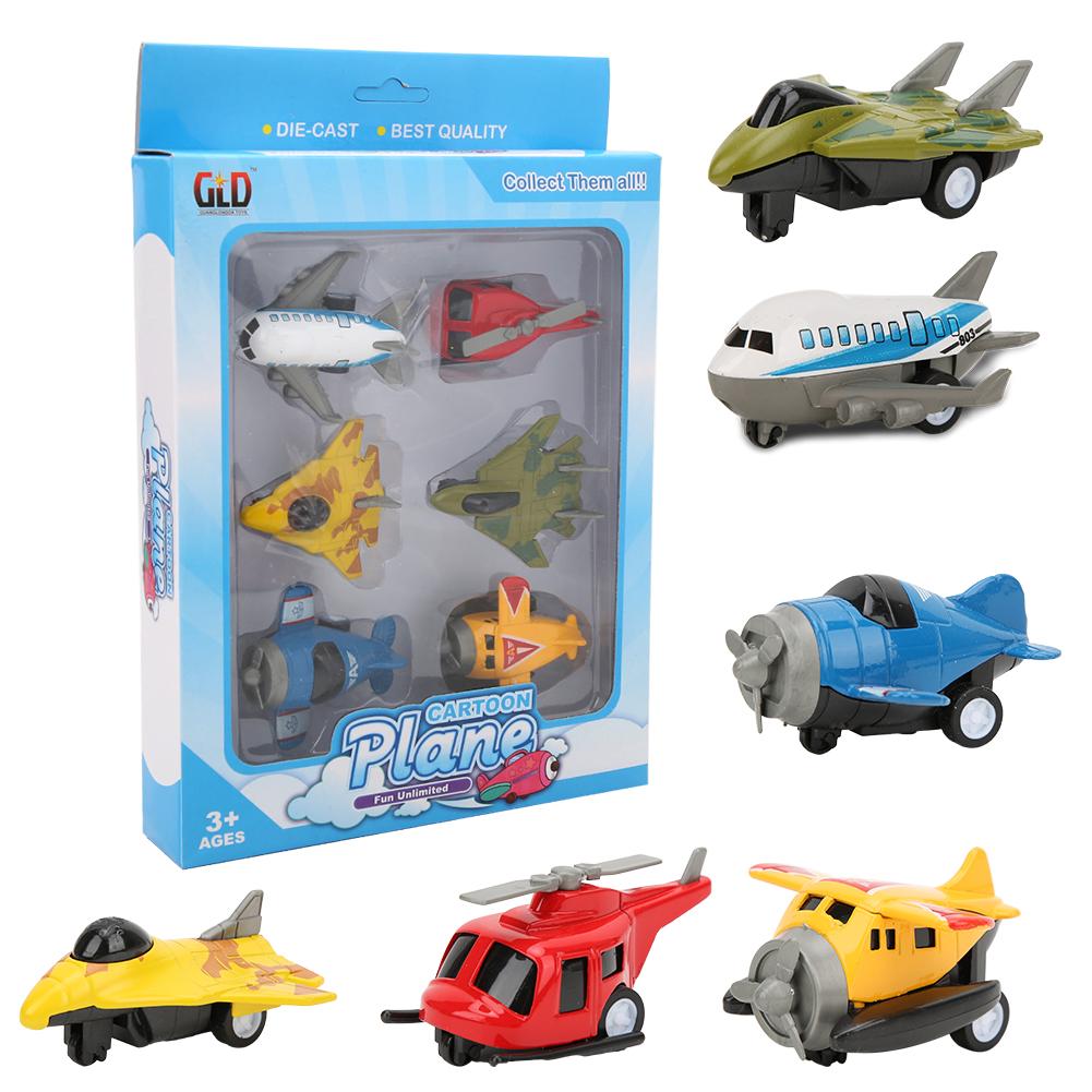 Mini Stimulation Alloy Plane Model Set Pull Back Toy Aircraft for Children Kid Gift