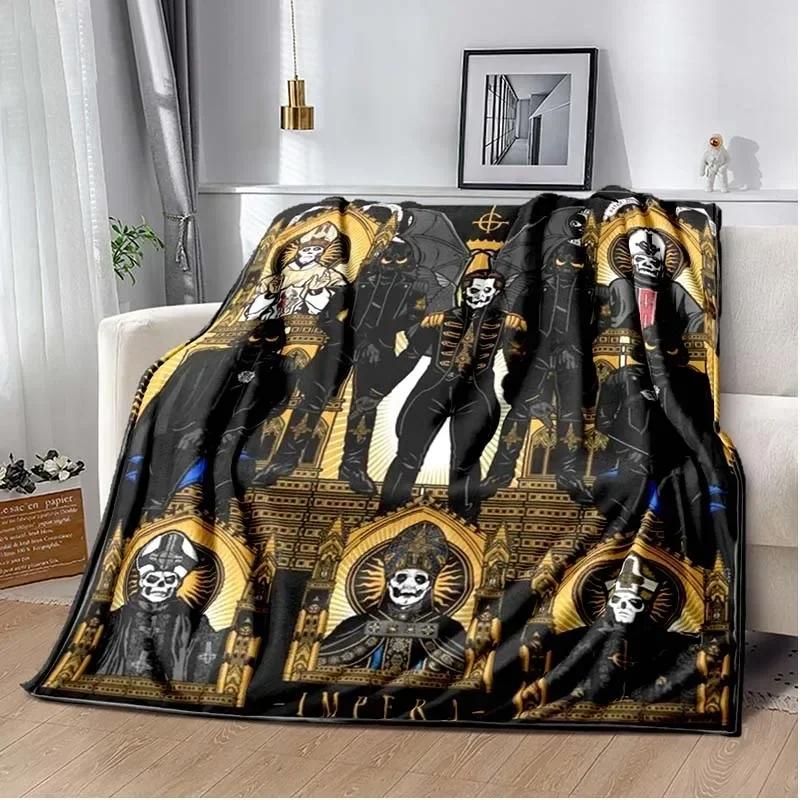 Coperta Band Ghost per Divano Letto Camera da Letto Soggiorno Rock Band Svedese Coperta Ufficio Coperta Coperta FilthHalloween Regalo Decorare