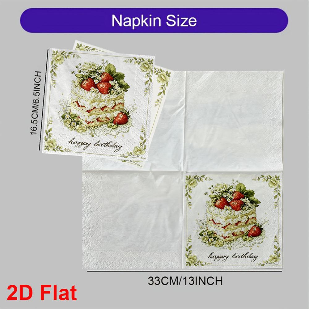 20pcs Disposable Napkins with Cake Pattern Print for Wedding,Parties,and Daily Use for Thanksgiving Fall Christmas Table Decoration
