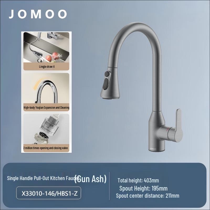 Jomoo Single Handle Pull-Out Kitchen Faucet