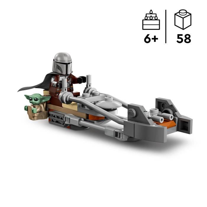 LEGO Star Wars 75436 Le Speeder Bike du Mandalorien et Grogu - Jouet 6 ans - Idée Cadeau