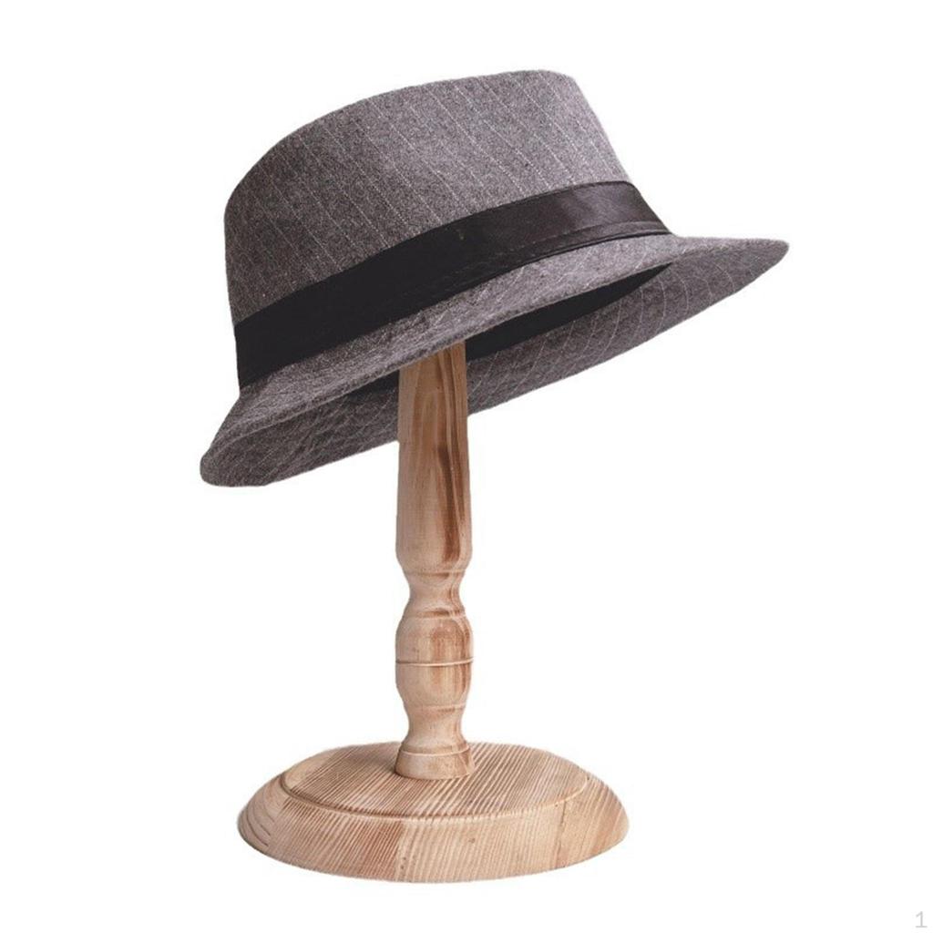 Freestanding Hat Stand Wooden Display Stand,Wood,Standing Holder Storage Tabletop Rack