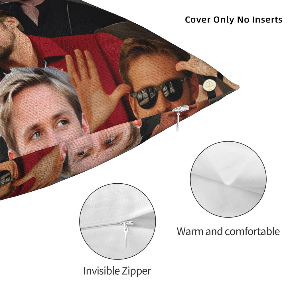 Ryan Gosling Collage Pillow Case Soft Pillow Cover For Sofa Home Decor Retro Trendy Pillowcases