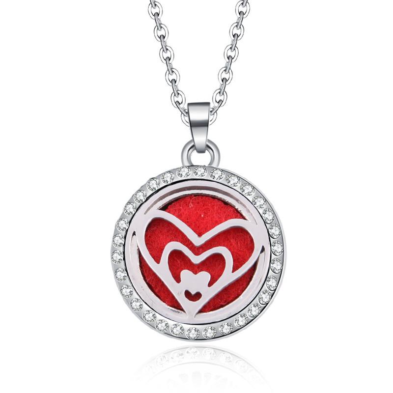 New Stainless Steel Alloy Fashion Aromatherapy Necklace Essential Oil Diffuser Perfume Locket Pendant Women Jewelry Gift
