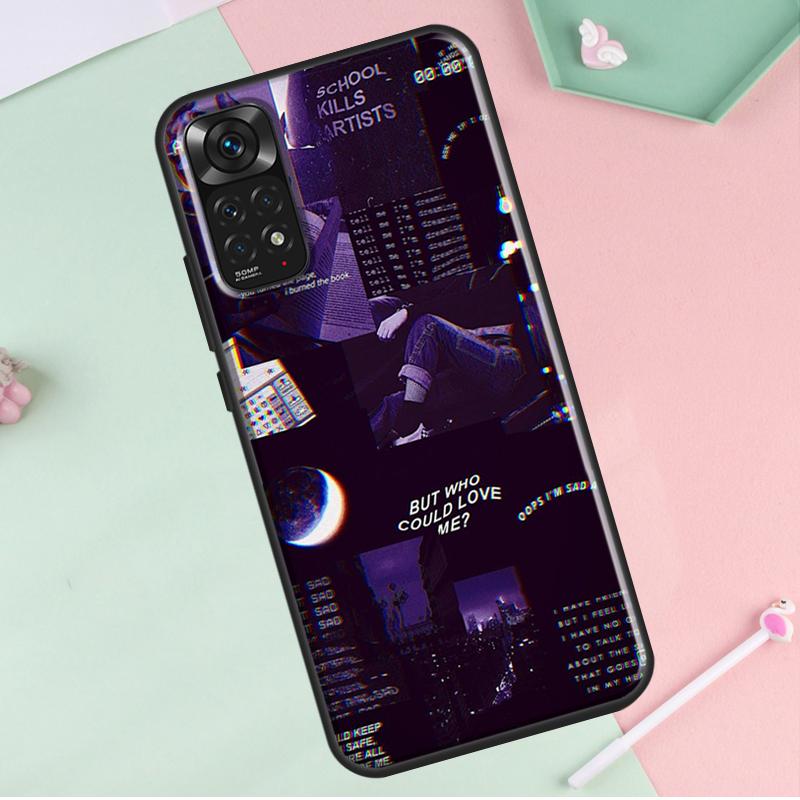 Purple Aesthetic For Redmi Note 12 Pro Plus Cover For Redmi Note 10 8 9 11 Pro 12S 11S 10S 9S 9C 10C 12C Case