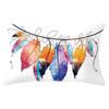 30X50cm Feather Pattern Printed Decorative Cushion Bedroom Living Room Backrest Home Rectangular Pillowcase