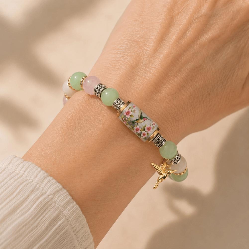 with Pendant Hummingbird Bracelet Elastic Beaded Bracelet Metal Tube Crystal Bracelet  Party Favors