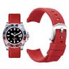 Curved arc-shaped fluororubber Watch strap for original OMEGA X Swatch X Blancpain Scuba Fifty Fathoms MoonSwatch FKM watchband