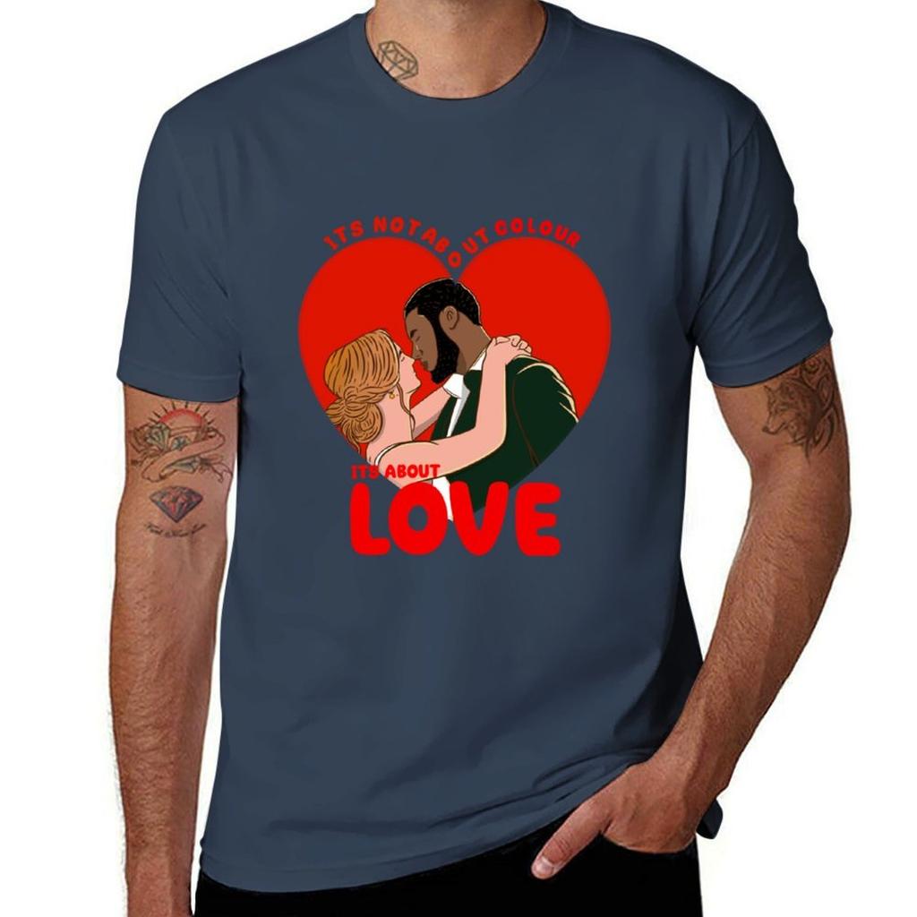 interracial couple TShirt Casual Loose Fit Short Sleeve TShirt