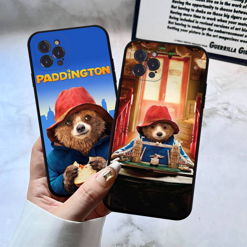 Cute P-Paddington B-BearS Black TPU Phone Case For Iphone17 Air 16 15 14 13 12 Pro 11 Pro Max Plus Protective Cover Case
