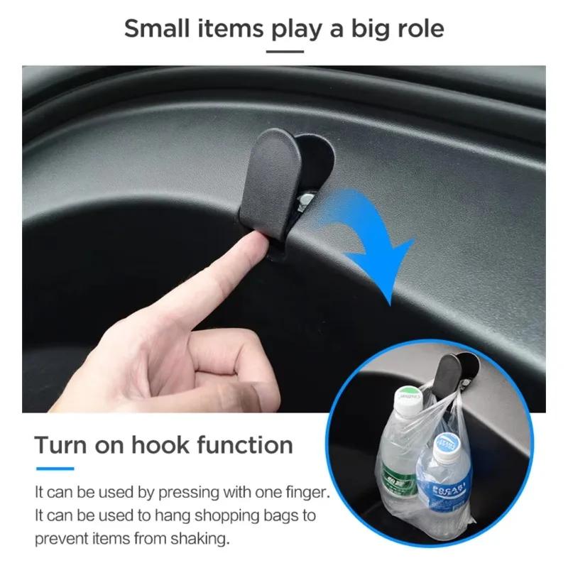 2Pcs Car'S Front Trunk Hook Eject Clip Installation Car Spare Box Hook for Tesla Model 3 2017-2020 ABS Auto Interior Accessorie