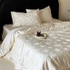 Light Luxury Lenzing Tencel Four-Piece Set, Summer Lyocell Jacquard Flower Quilt Cover, Ice Silk Nude Single Three-Piece Set