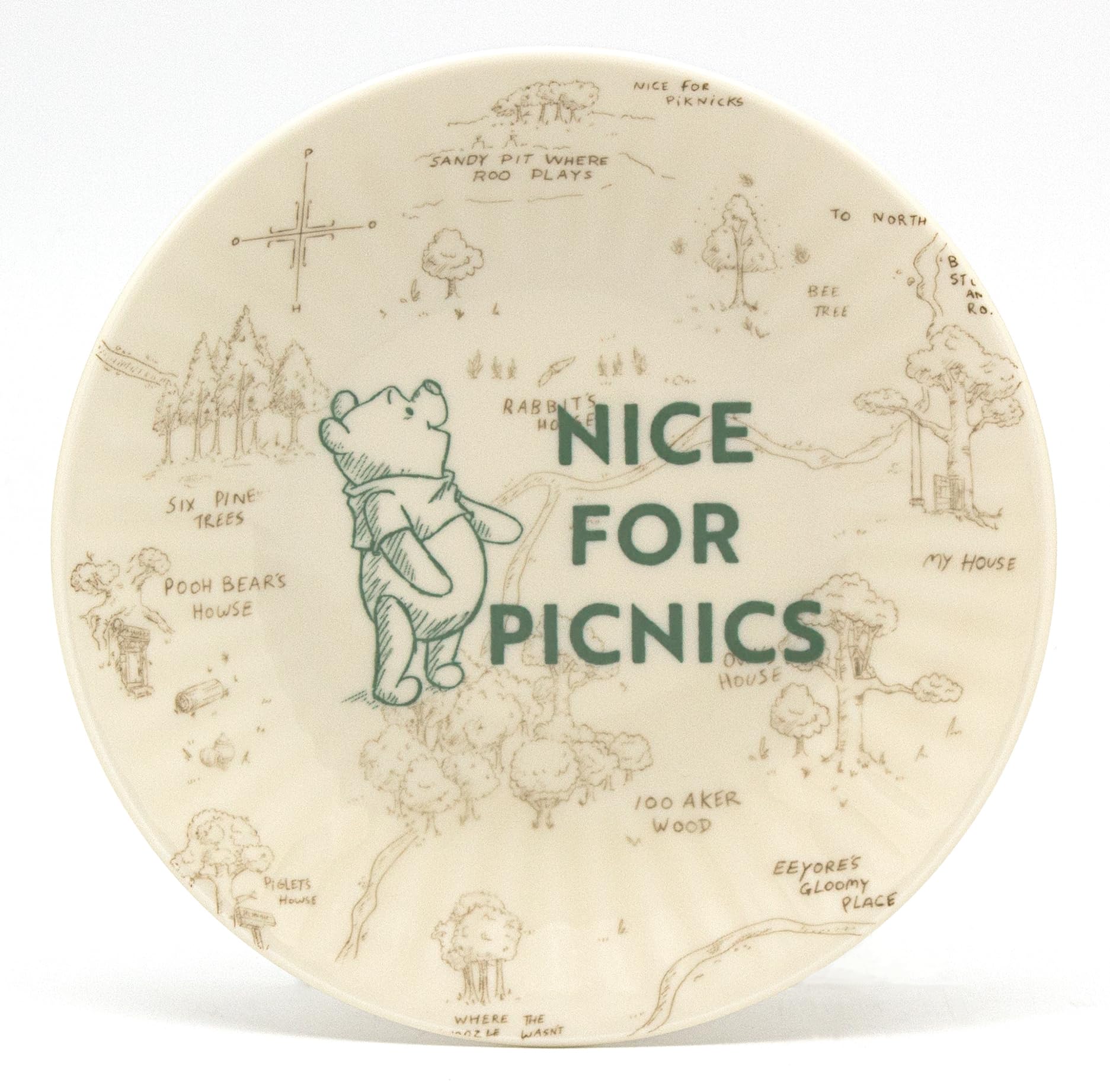 

Disney the Dishwasher and Microwave 100 Acre Picnic Made in Winnie Pooh Plate, Approx. 17cm, Safe, Tableware, Accessories, Japan, 3534-13 зелёный