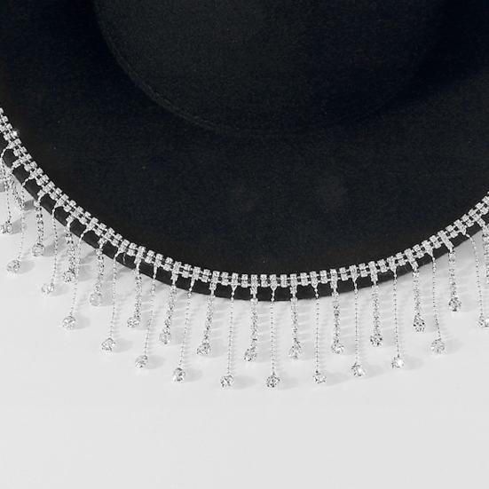3Pcs/Set Shining Rhinestone Tassel Cowgirl Cowboy Jazz Hat Heart Shape Sunglasses Bandanas