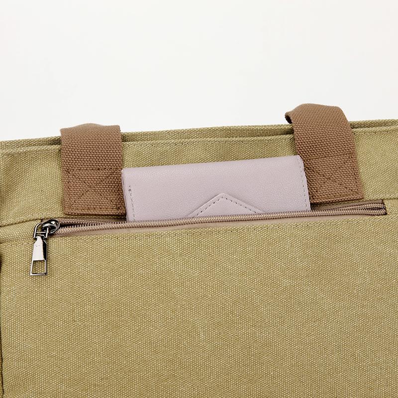 Dámská všestranná plátěná taška tote - Velkokapacitní crossbody batoh na cestování, nakupování a do kampusu