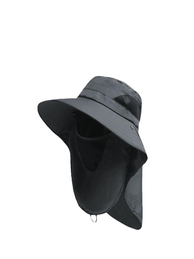 

Летние шляпы от солнца, шляпы для рыбалки на открытом воздухе, мужские и женские козырьки для кемпинга, панамы, панамы с отворотом на шее One Size серый